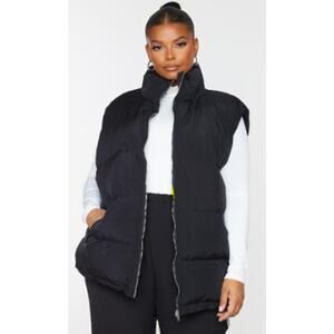 PrettyLittleThing Nylon Padded Oversized Gilet Vest Black UK Size XXL NWT